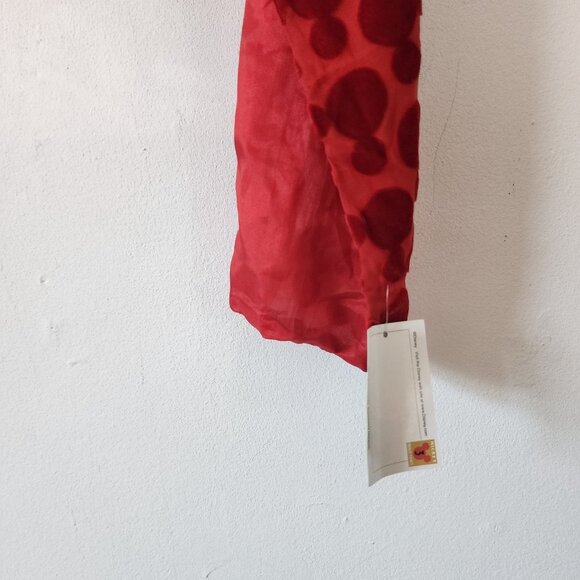 Mickey Unlimited Red Scarf 60" Mickey Mouse Logo NWT Deadstock - Picture 2 of 5